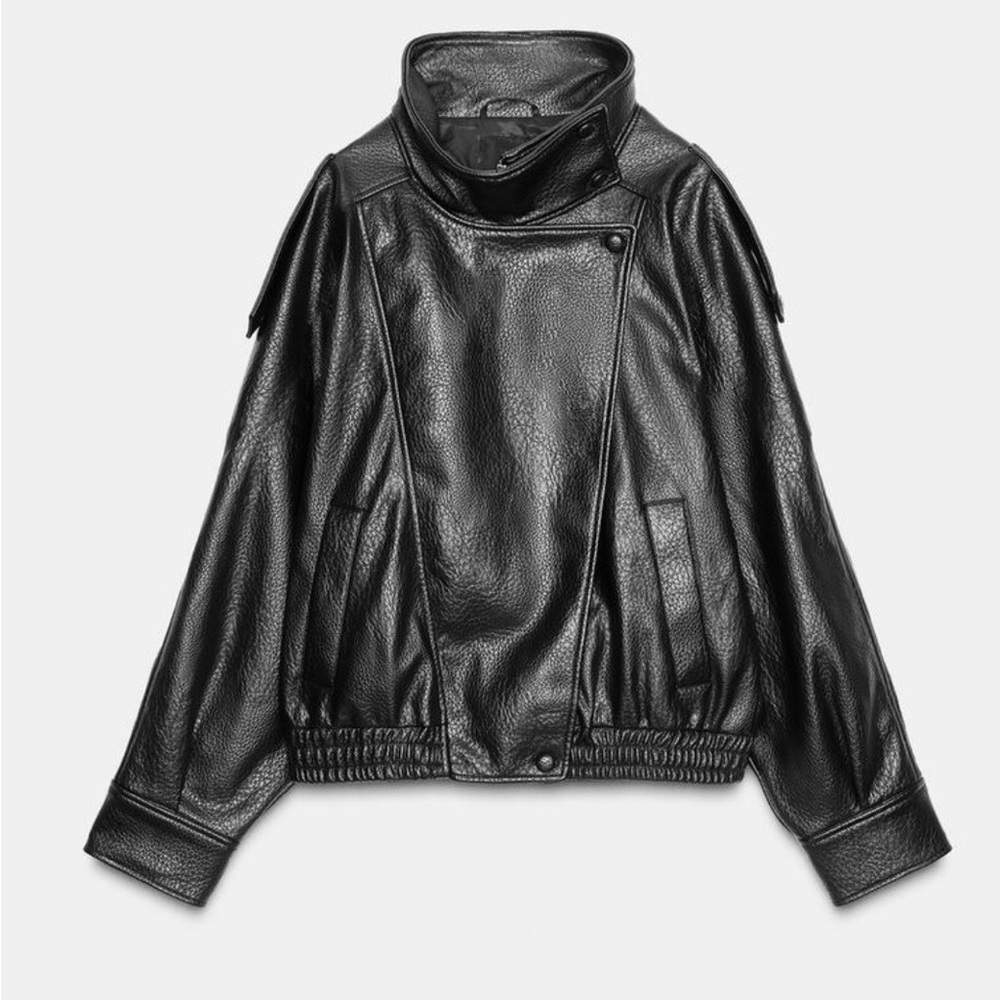 Zara Faux Black Leather Jacket